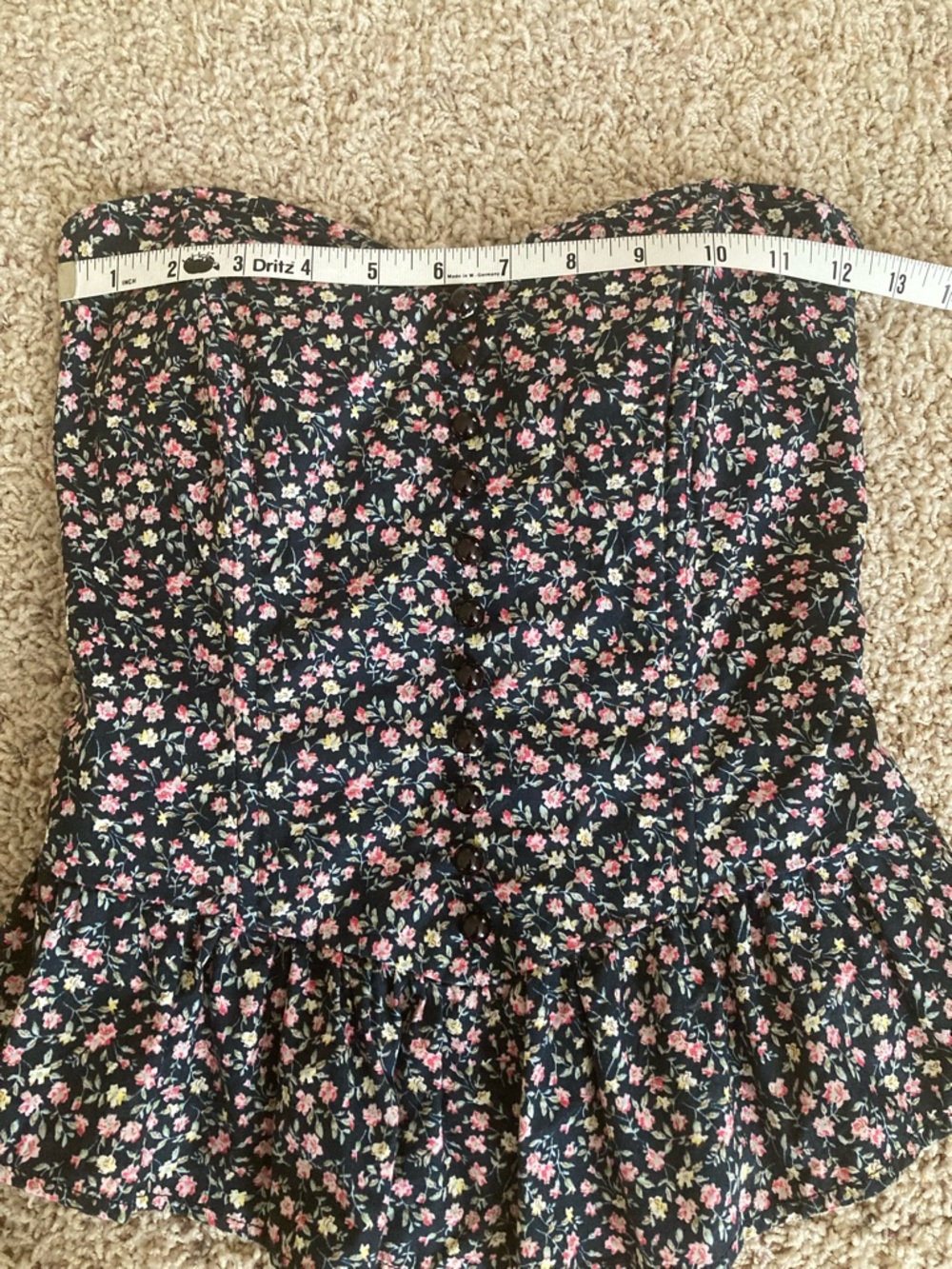 Monteau Black Floral Corset Top - Picture 2 of 8